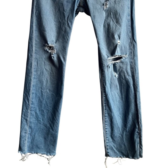 Levi’s Wedgie Straight Jeans Oxnard Haze Size 28 High Rise Distressed - Picture 4 of 16